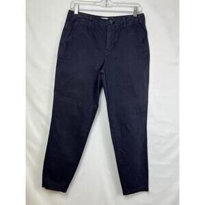Zara Woman Women's Size 10 Navy Blue New Chino Straight Leg Pant